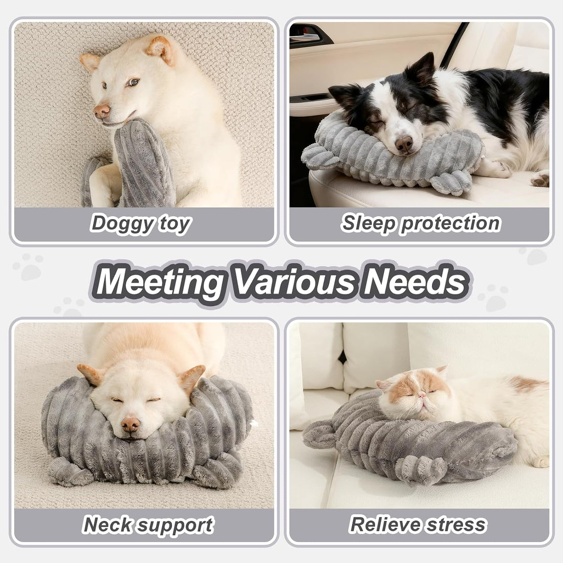 Dog Calming Pillow,Soft and Neck-Friendly,Washable Pet Neck