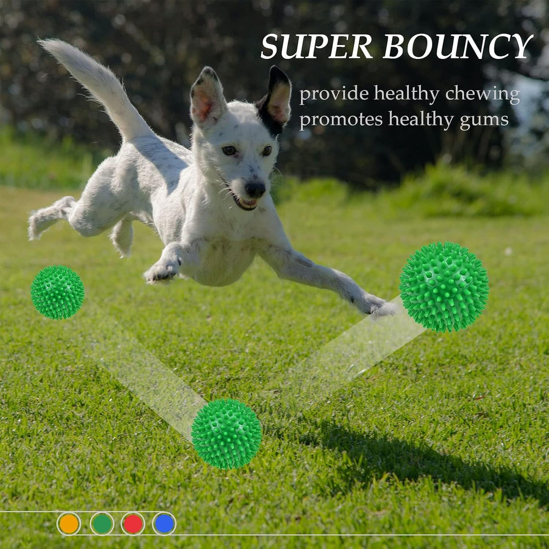Ousiya Dog Balls 4.5” Squeaky Dog Toys Spikey Ball for Aggressive
