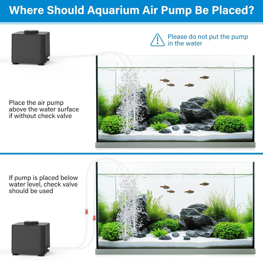 hygger Aquarium Air Pump, Quiet Adjustable Fish Tank Air Pump