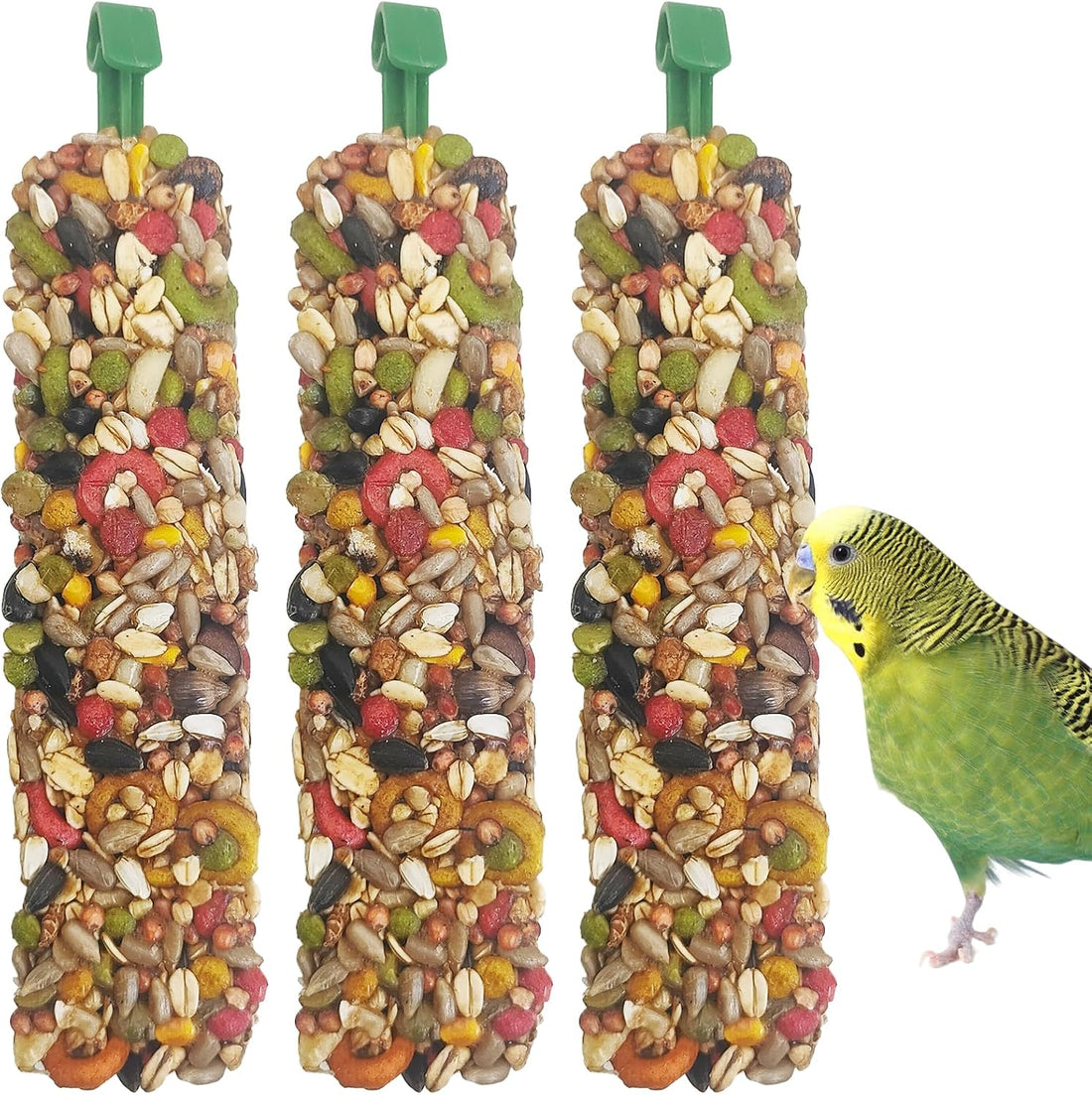 Parakeet Treats Sticks 3 PCS Bird Cereal Snacks Natural Chewing Toys