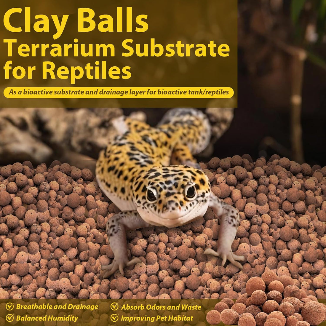 Legigo 10 LB Organic Expanded Clay Balls Terrarium Substrate