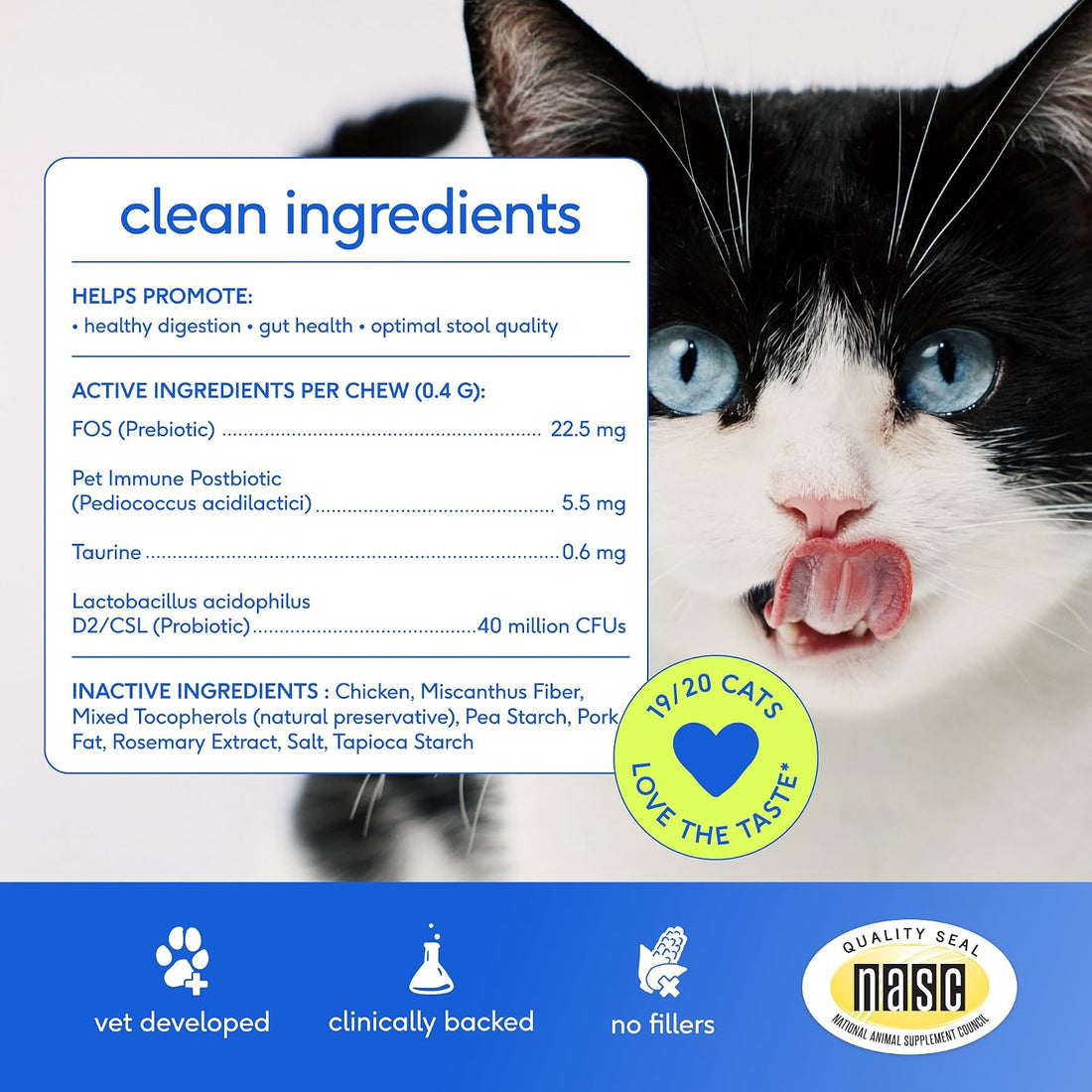 Native Pet Probiotic for Cats - Chicken Flavored Cat Digestive Support