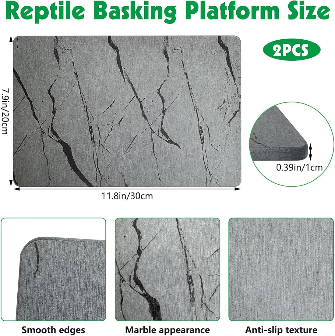 Diatomite Reptile Basking Platform Turtle Feeding Slate11.8x7.9