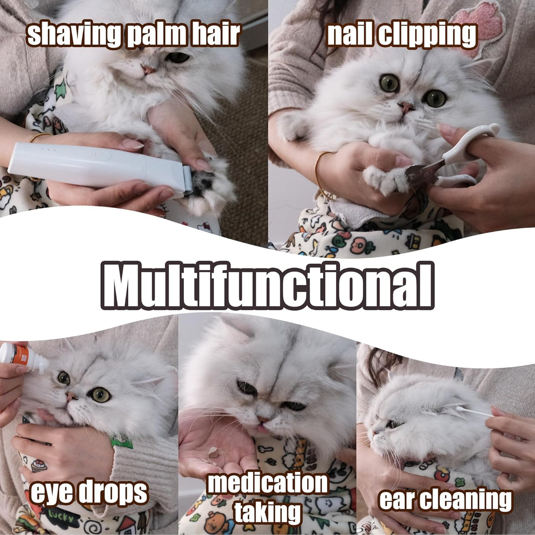 CKNCY 27.6" Cat Grooming Wrap Cat Wrap for Cutting Nails Cat