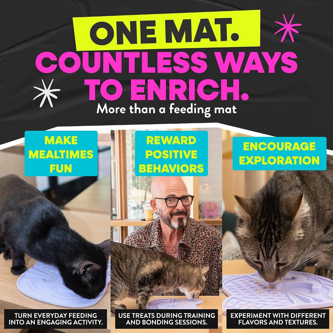 Jackson Galaxy Mmmeow Mat - Slow Feeding Interactive Puzzle Mat
