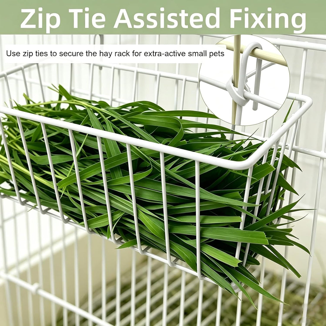 Rabbit Hay Feeder Rack, 2 Pcs Small Animals Hay Dispenser with Hooks