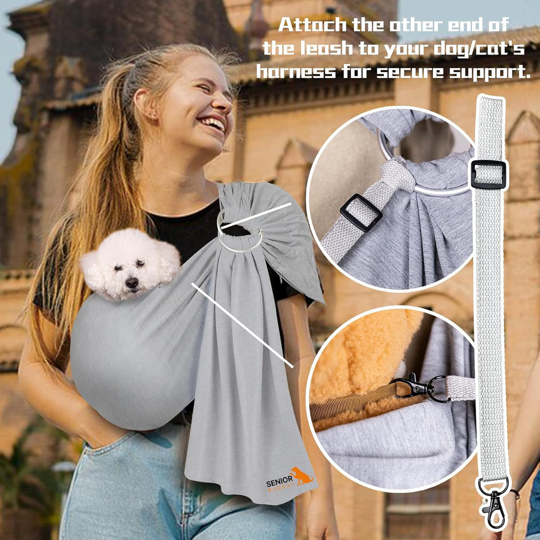 Dog Sling Carrier for Small Dogs, Adjustable Cat Sling Carrier