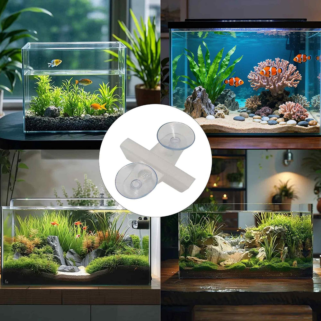 12PCS Aquarium Divider Suction Cup Clips Fish Tank Isolation Plate