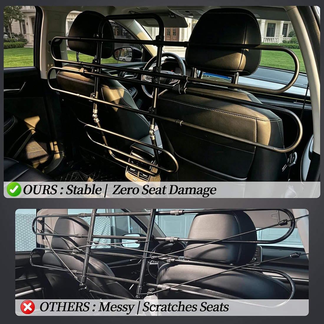 Dog Car Barrier for SUV, Adjustable Pet Divider for Back Seat