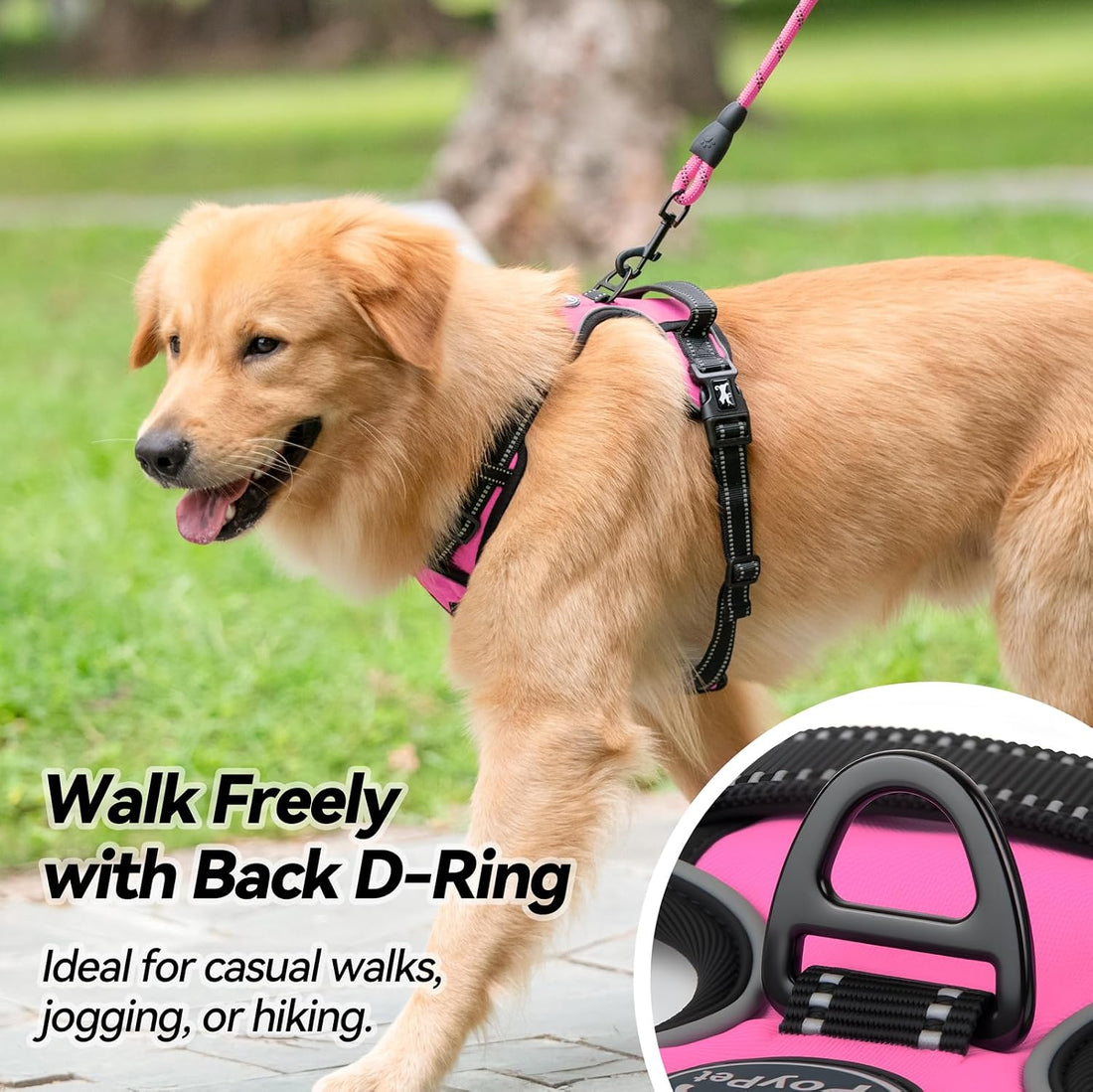 PoyPet No Pull Dog Harness, No Choke Front Lead Dog Reflective Harness