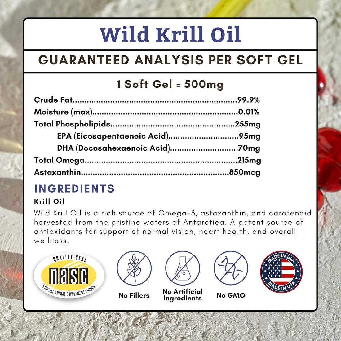 Wholistic Pet Organics Krill Oil for Dogs and Cats
