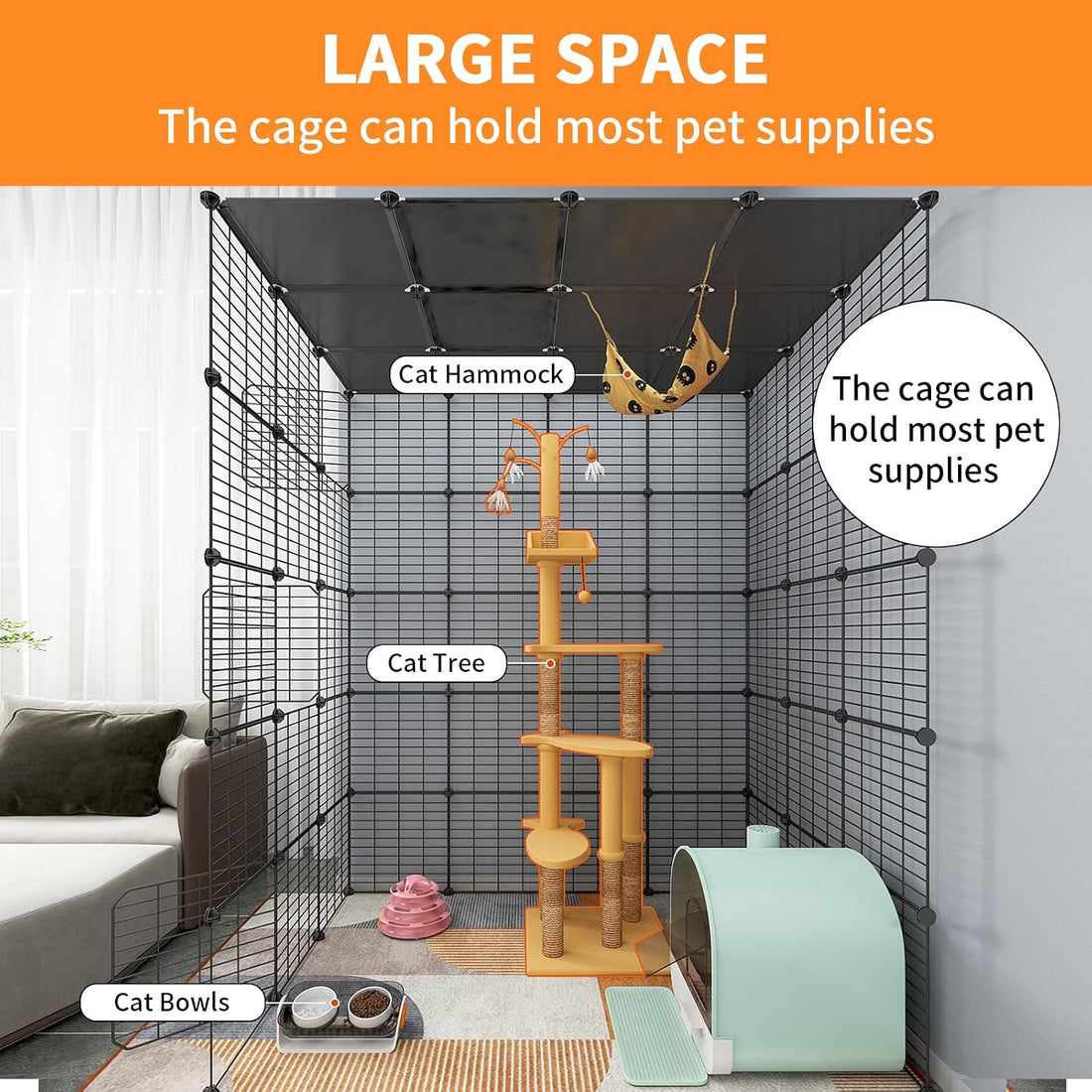 Oneluck 5-Tier 69 Inch Large Cat Cages DIY Cat Playpen Detachable