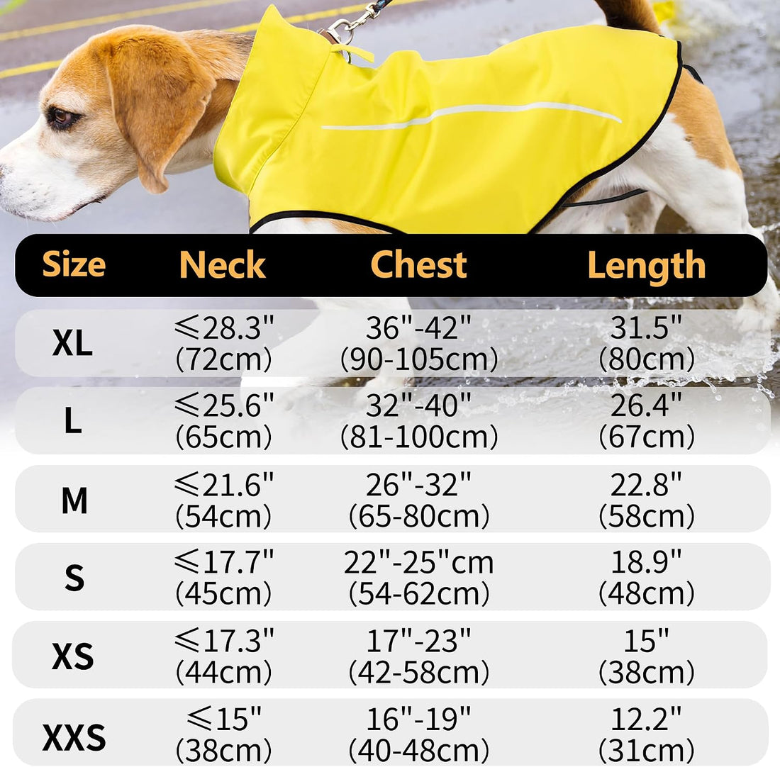 Mile High Life Dog Raincoat, Adjustable Waterproof Reflective Rain