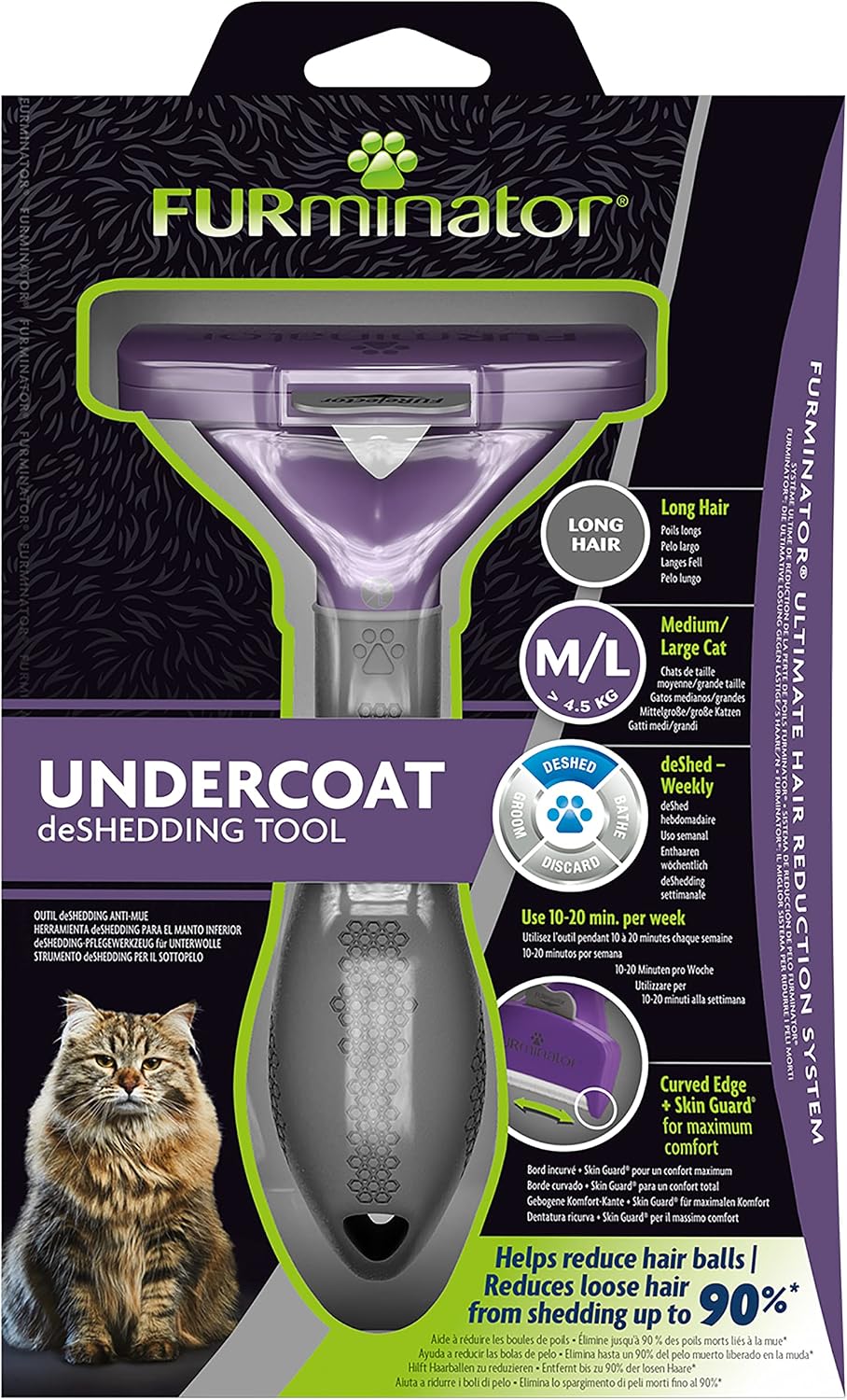 FURminator Undercoat deShedding Tool for Medium/Large Long Hair Cats