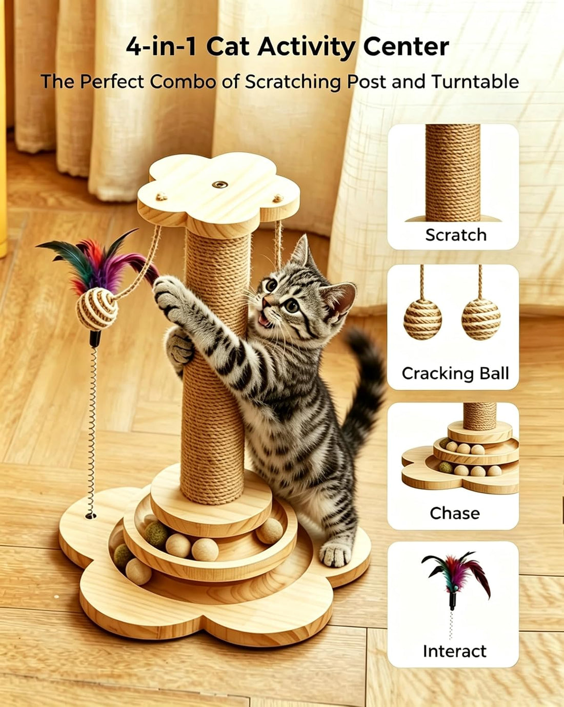 KHALOR Cat Scratching Post for Kittens