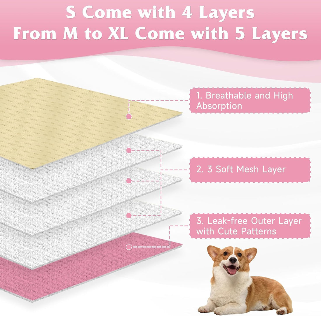 Dog Diapers Female 5pcs,Reusable Dog Doggie Puppy Doggy Diapers Female