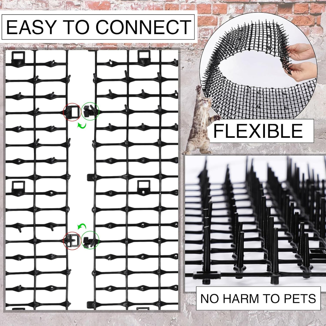 Abbylike 3 Pack 6.5 ft Cat Repellent Mat with Soft Spikes