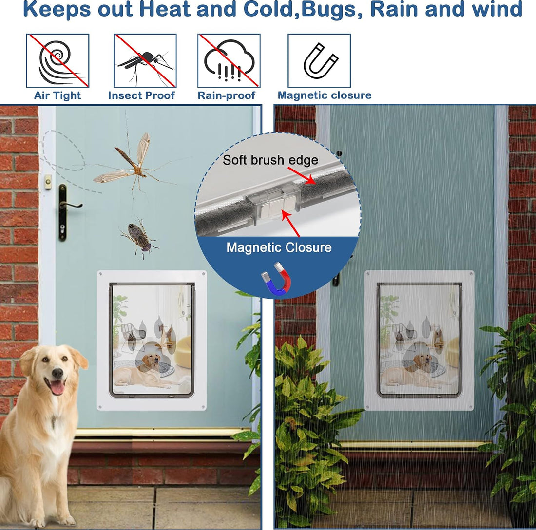 CEESC Large Dog Door, Snap-in Closing Panel, Up to 80 lbs, Durable