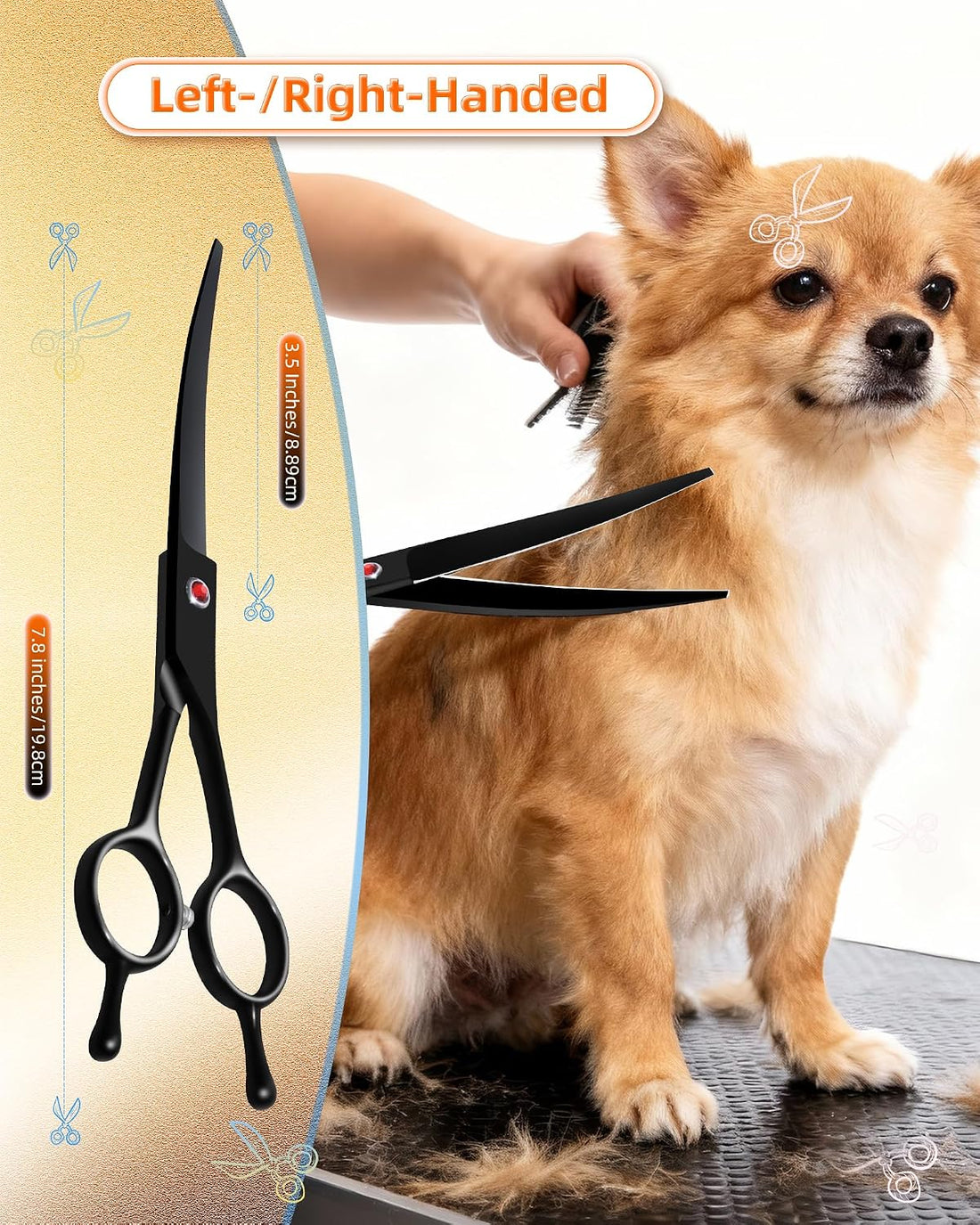 Hucholite Dog Grooming Scissors, Curved Scissors for Dog Grooming