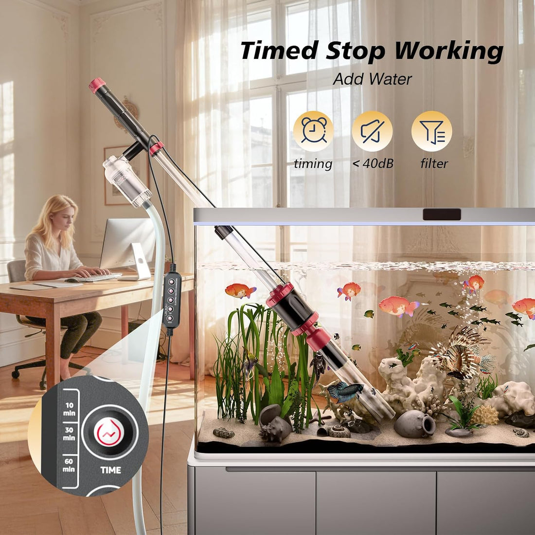 AKKEE Aquarium Vacuum Gravel Cleaner