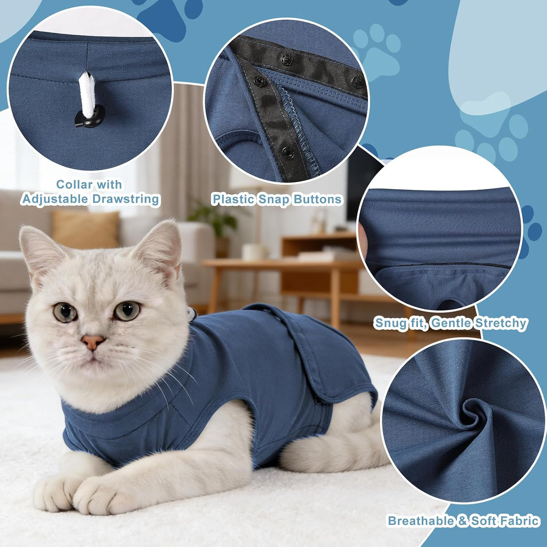 Gyuzh Cat Surgery Recovery Suit for Female Male Cats