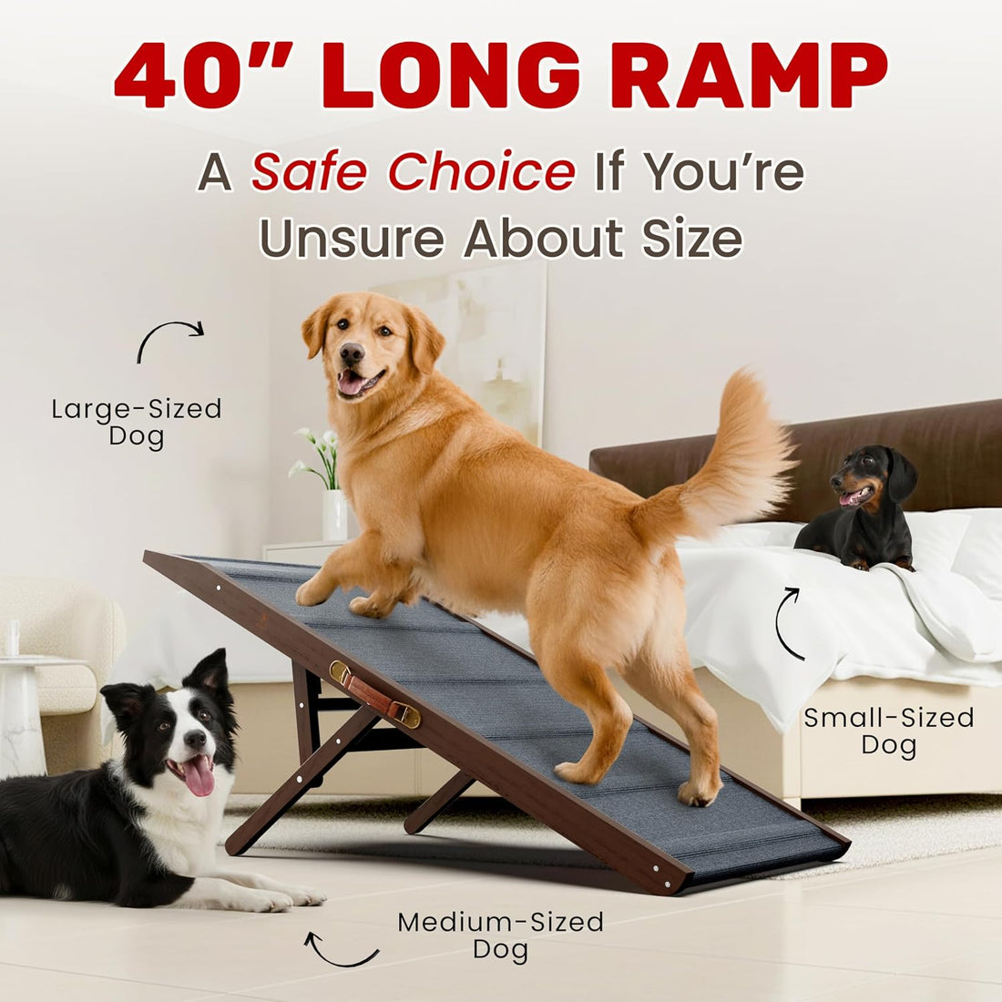Foldable Dog Ramp for Couch - Portable Dog Ramps for Bed