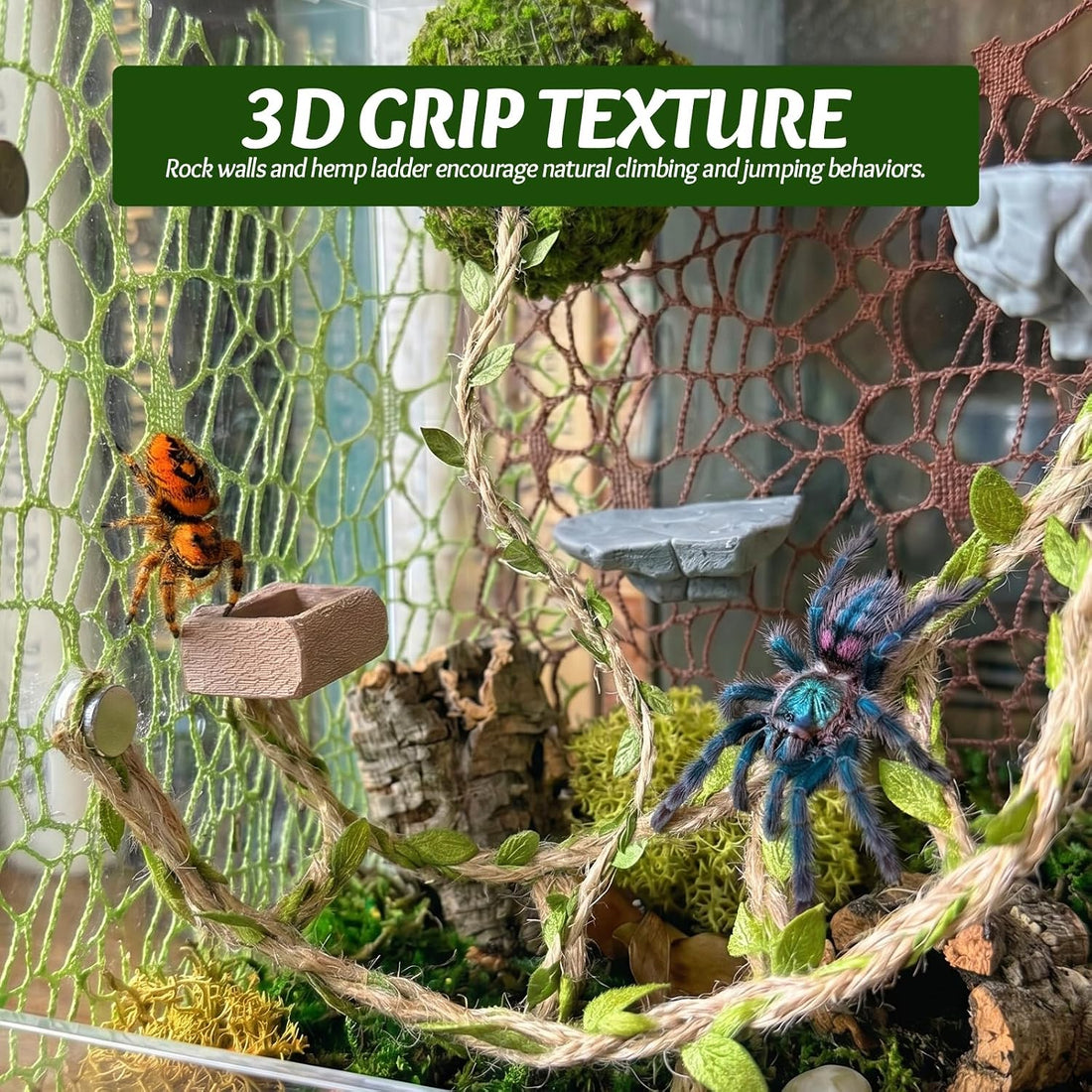 Jumping Spider Enclosure Accessories Kit - Magnetic Moss Ball Hideout