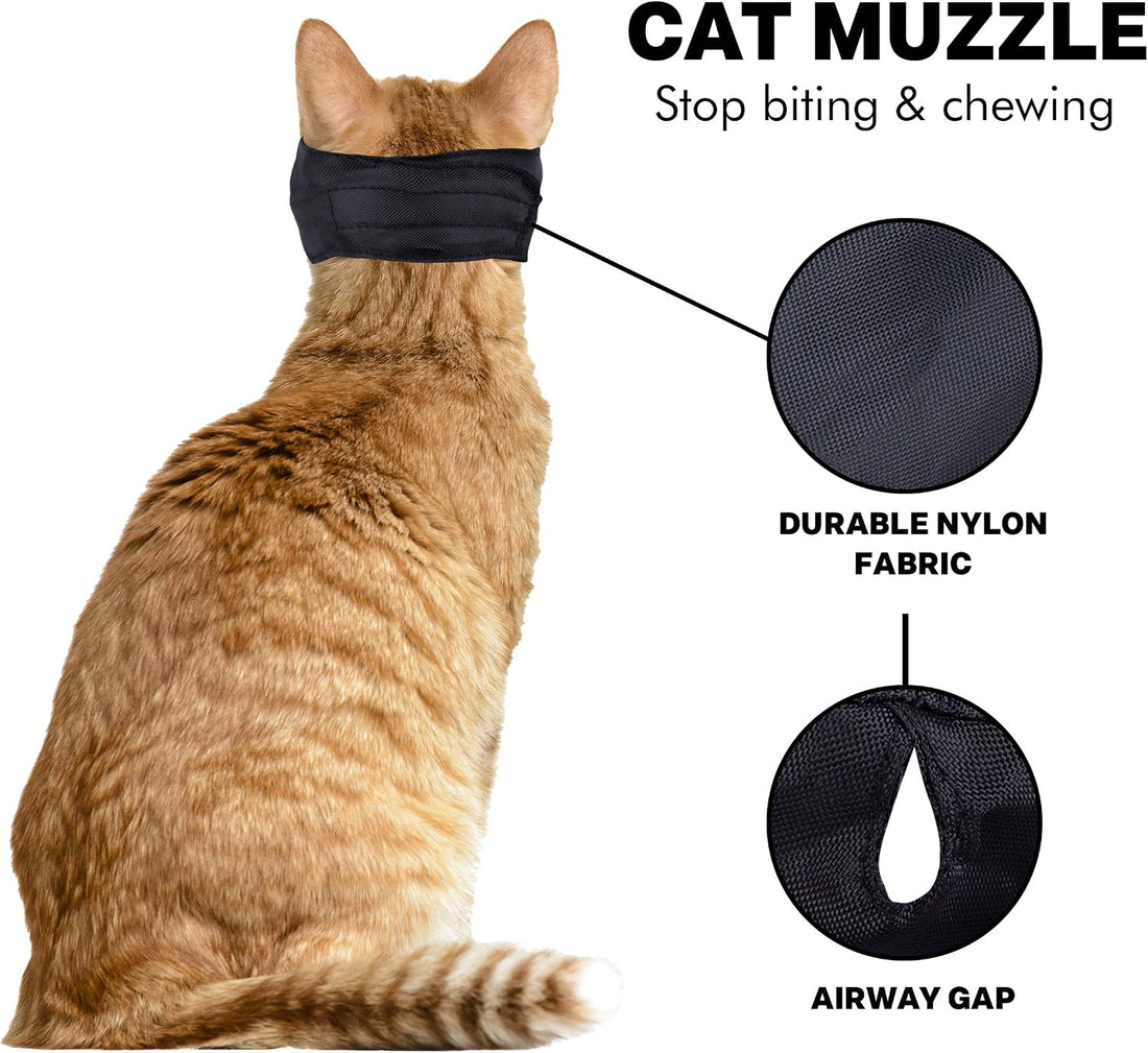 Downtown Pet Supply - Cat Muzzle for Grooming - Gentle and Soft Muzzle