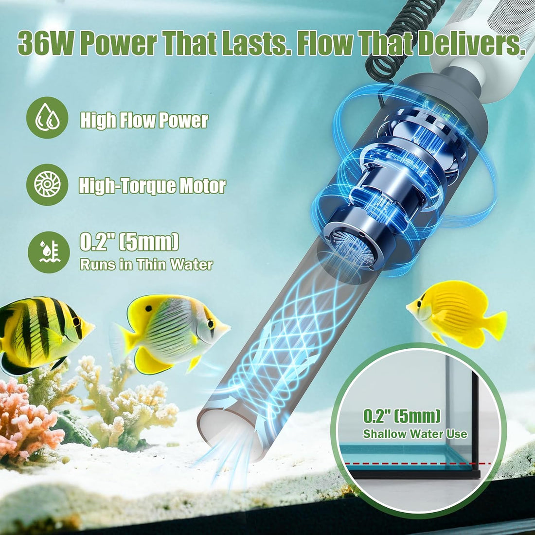 Cordless Aquarium Gravel Cleaner Vacuum