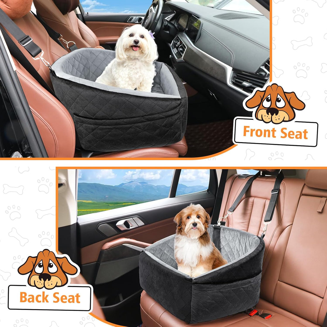 NEEZUKAR Dog Car Seat for Small Dogs,Detachable Washable Dog Booster