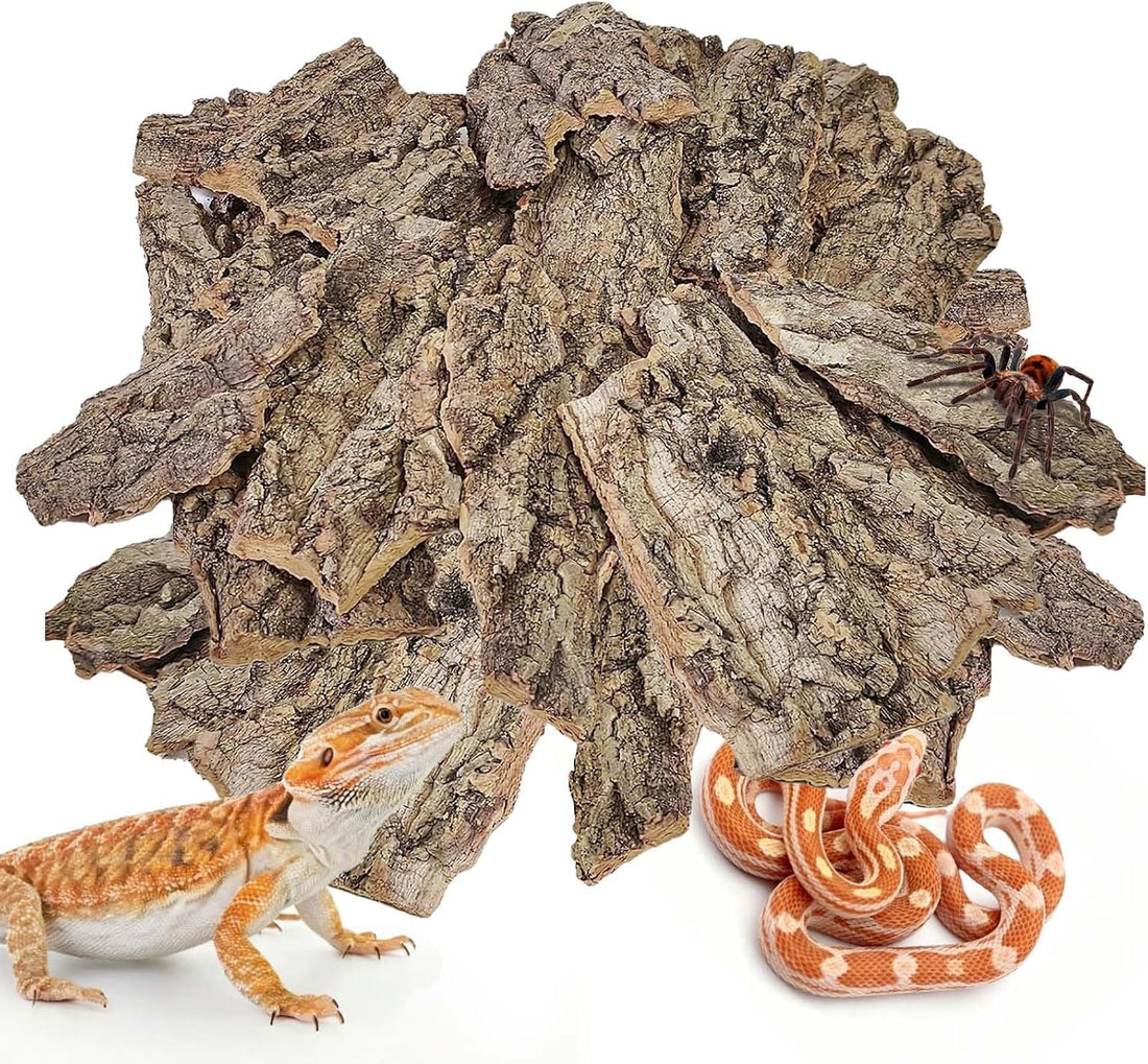 Reptile Cork Bark Bedding,Bulk 0.7 LB Natural Cork Flats