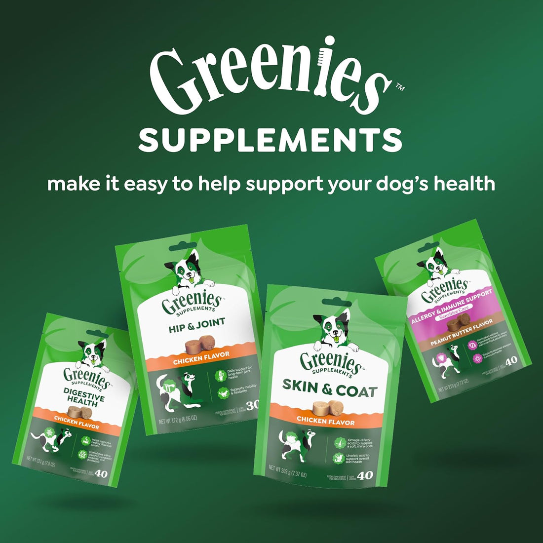 Greenies Supplements Digestive Health Soft Dog Chews, Chicken