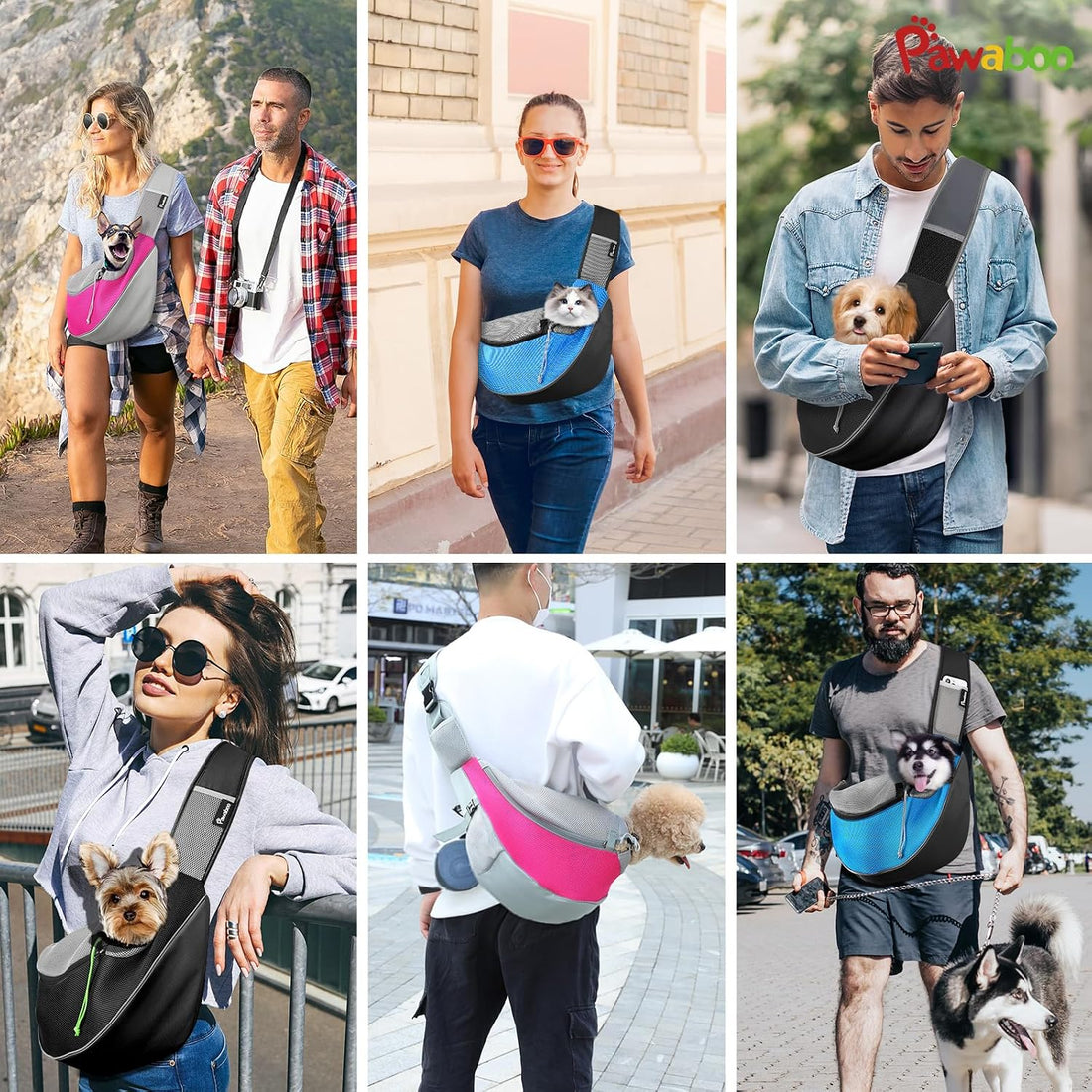Pawaboo Pet Sling Carrier for Small Dogs Cats
