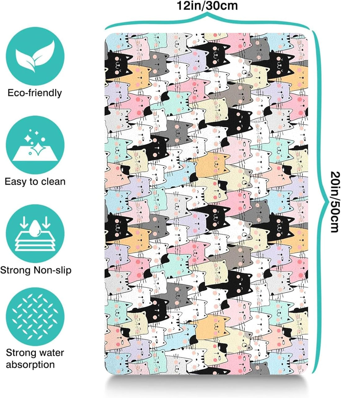Pet Feeding Mat for Floors Waterproof Dog Mat for Food and Water