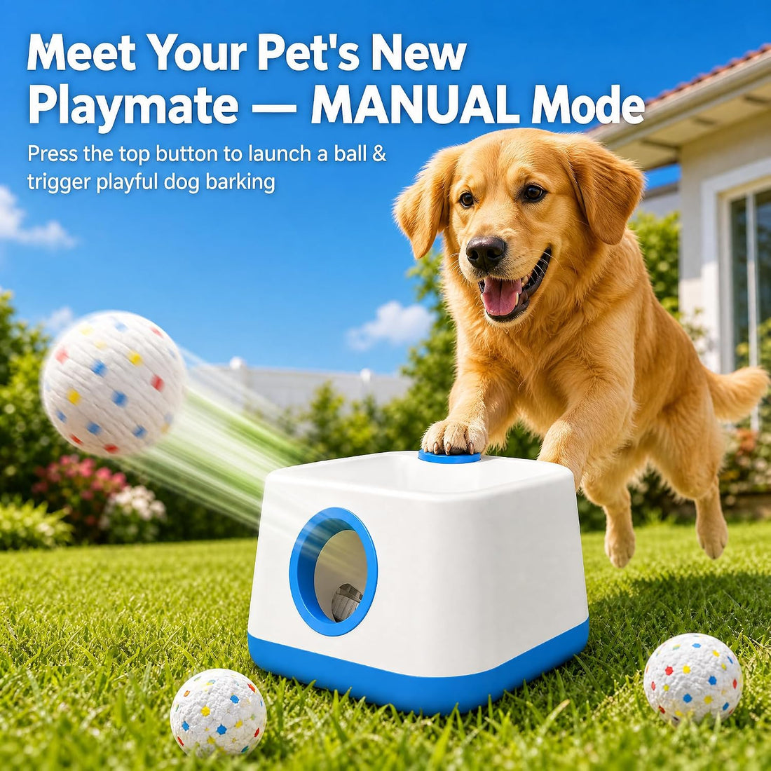 Automatic Dog Ball Launcher for Small Dogs, Interactive Fetch Toy