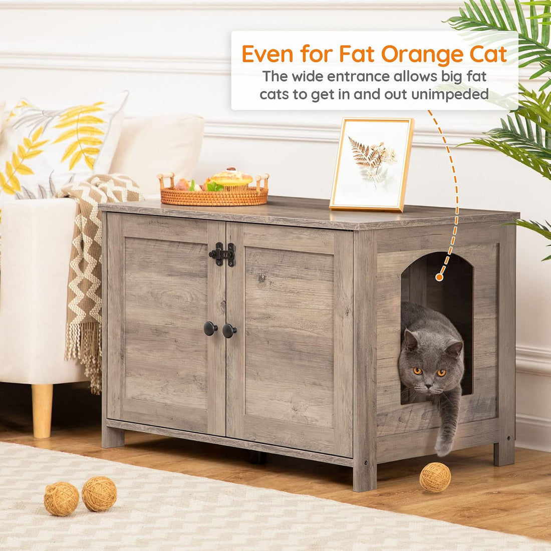 HOOBRO Litter Box Enclosure, Cat Litter Box Furniture with Removable