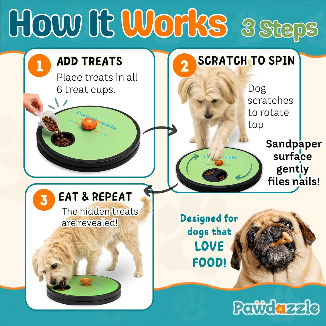 Adjustable Dog Nail Scratch Board with Treat Box