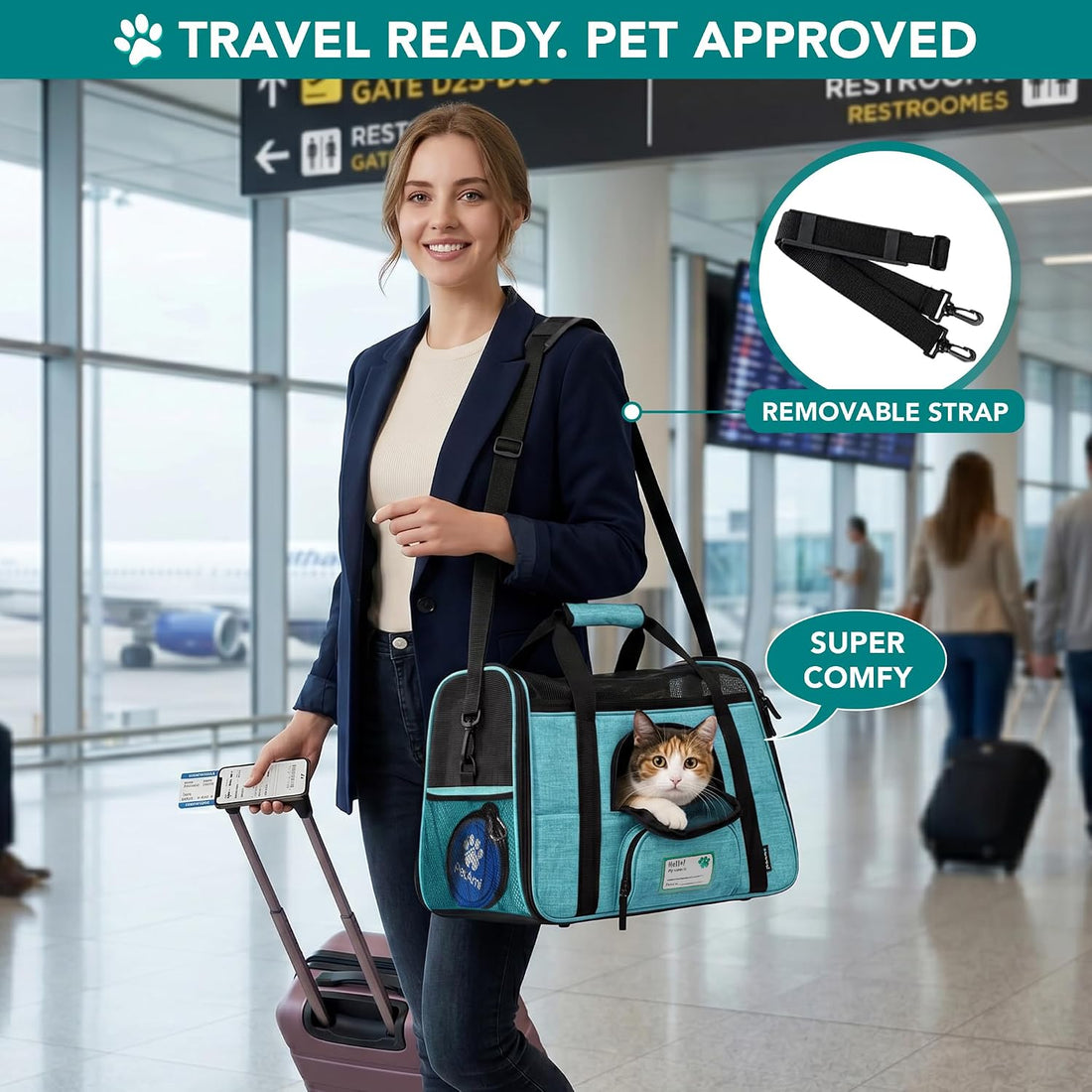 PetAmi Airline Approved Pet Carrier for Cats & Small Dogs