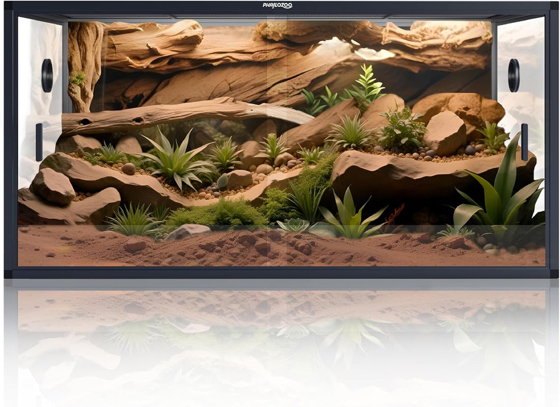 Phailozoo 120 Gallon Reptile Tank, Stackable 4x2x2 Reptile Enclosure