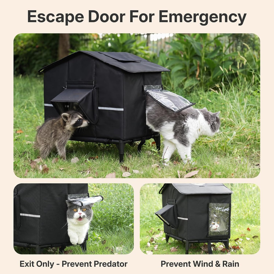 Veehoo Outdoor Heated Cat House Weatherproof