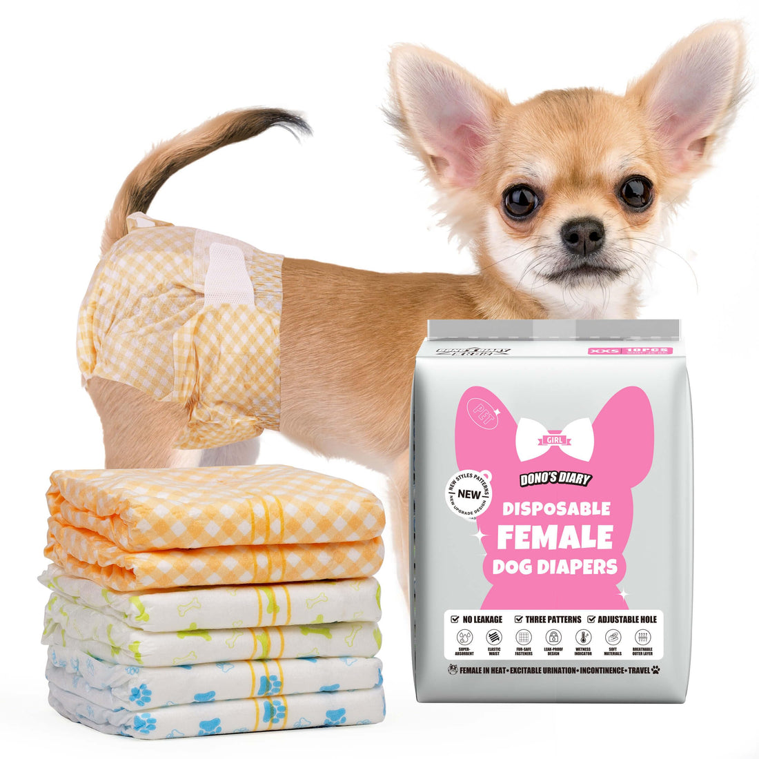 Dono Dog Diapers Female - 60 Pcs