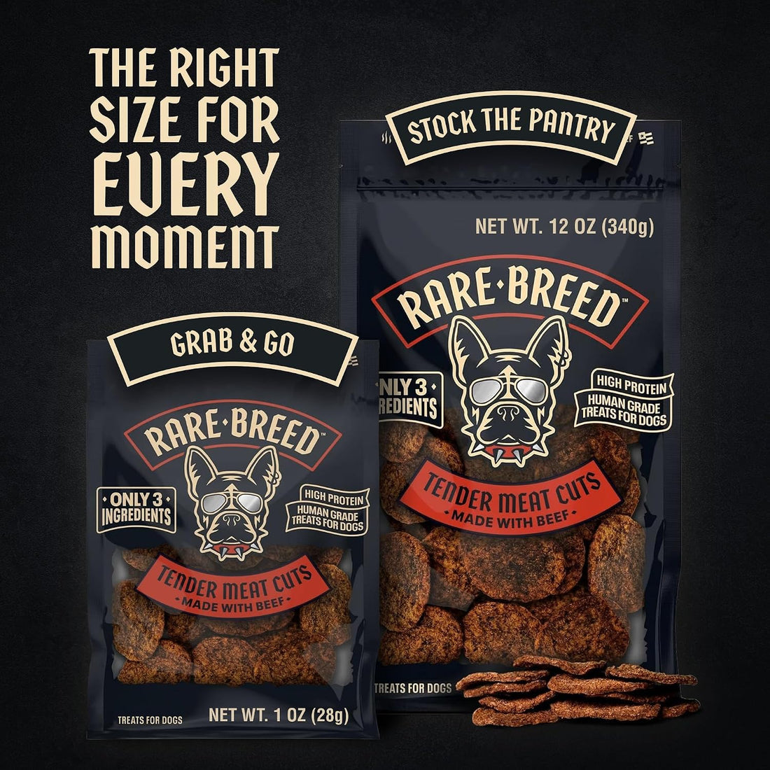 Rare Breed Soft Beef Dog Treats, Grain-Free & Human Grade - 12 oz