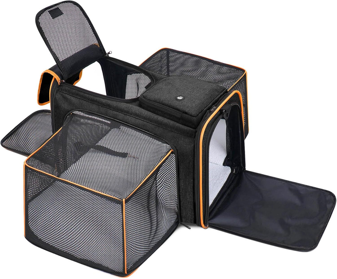 Pet Carrier, Large Soft Sided Expandable Travel Carrier with Steel