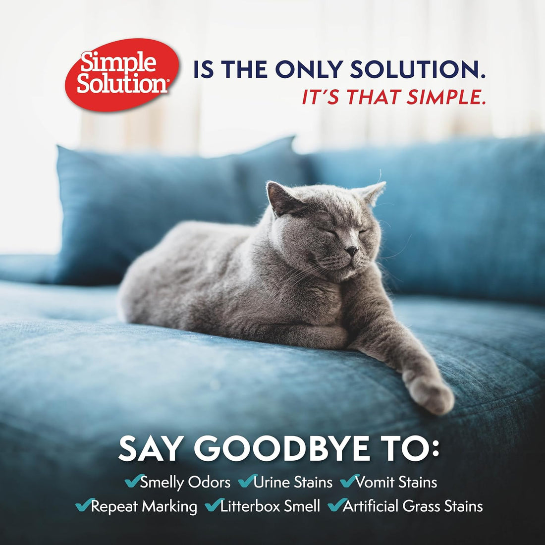 Simple Solution Extreme Cat Stain Remover, Odor Eliminator, 32oz