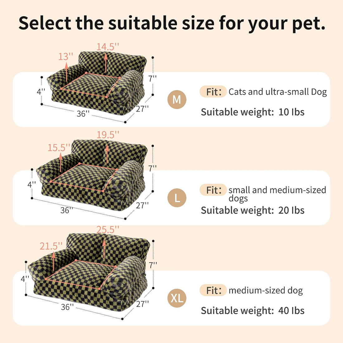 Faux Fur Cat & Dog Sofa Cat Couch Mini Cat Bed Indoor Human Style Pet