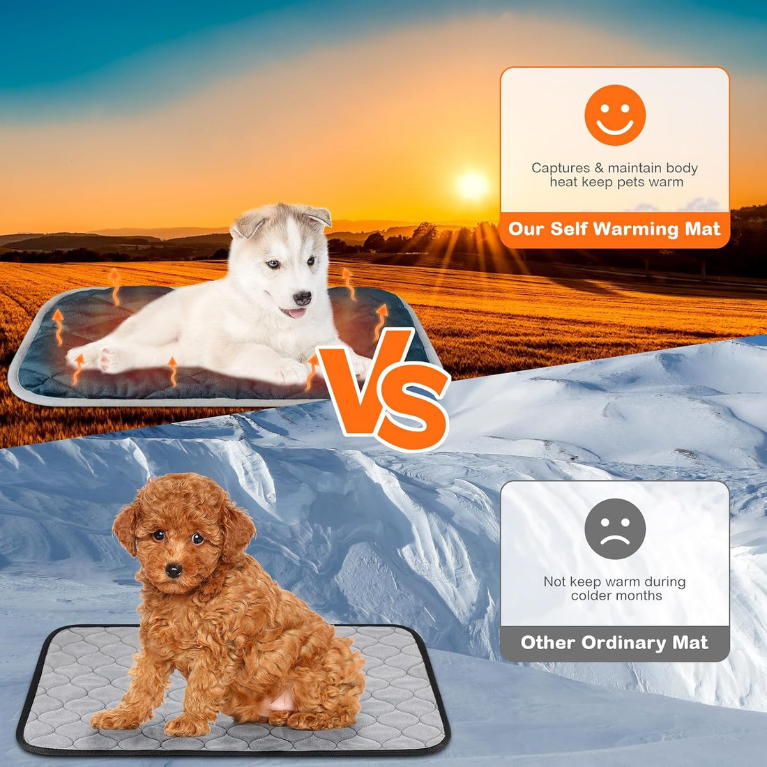 2 Pack Self Warming Cat Bed Thermal Pet Mat