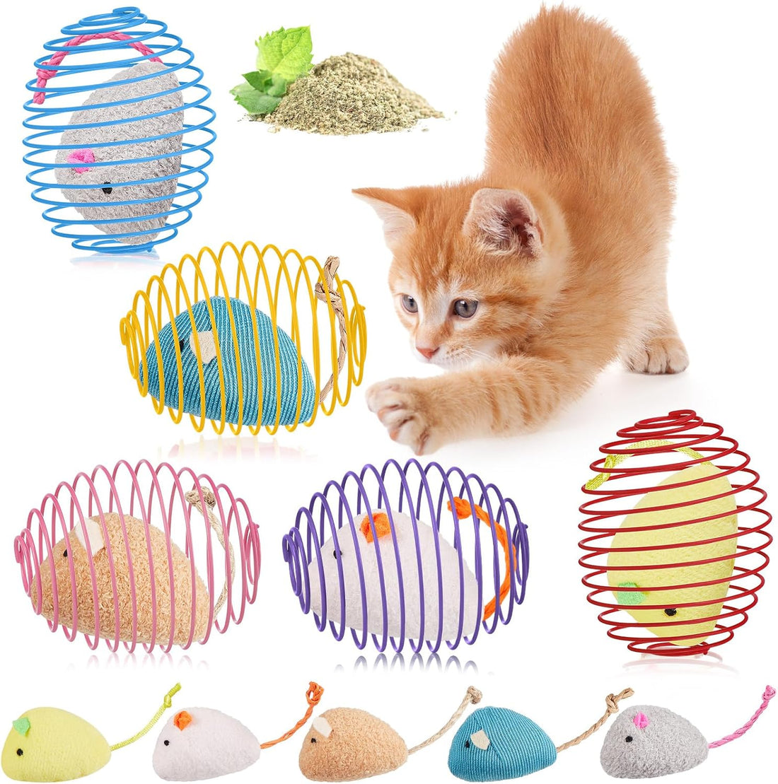 Jecery 5 Pcs Cat Toys Spring
