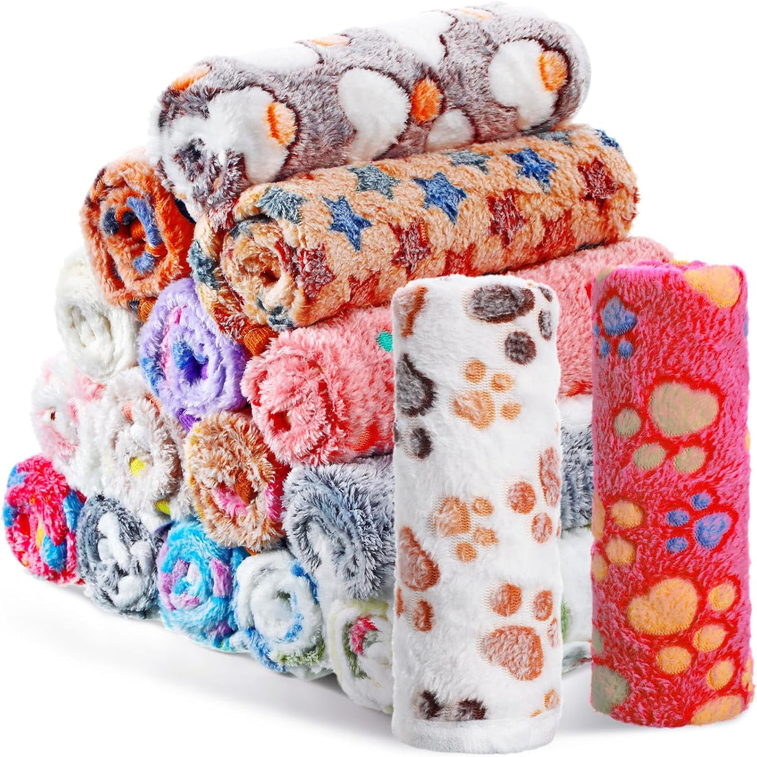 Chumia 18 Pcs Fleece Puppy Blanket for Dog Cat