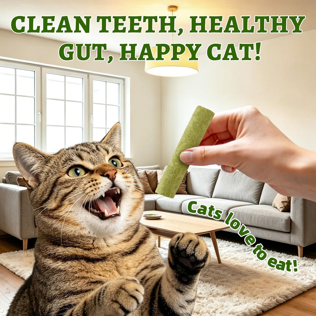 Just Try 500g Cat Grass Sticks,Cat Grass Treats for Teeth Cleaning