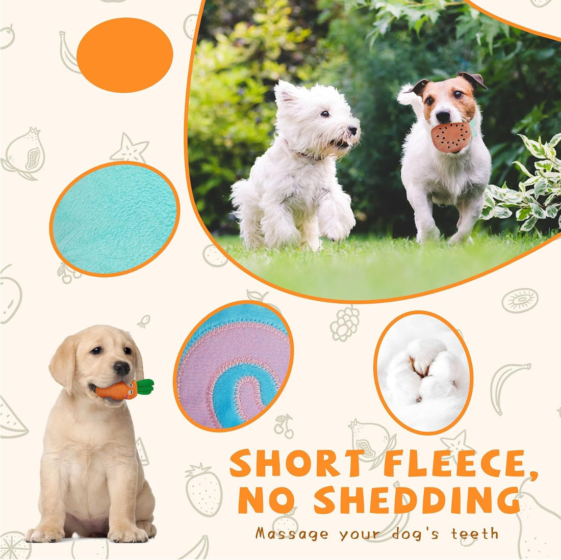 QTwoof Cheerful 20-Pack Squeaky Dog Toys Set - Included 4 Dog Bags